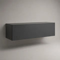 Meuble TV mural suspendu rectangulaire en MDF gris anthracite, 120 × 35 × 30 cm